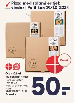 SPAR Ole's Gård Økologisk Pizza tilbud