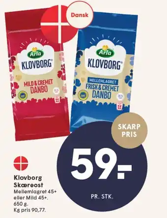 SPAR ARLA Klovborg Skæreost tilbud