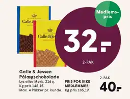 SPAR Galle & Jessen Pålægschokolade tilbud