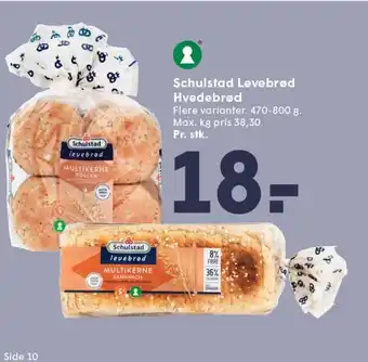 SPAR Schulstad Levebrød Hvedebrød tilbud