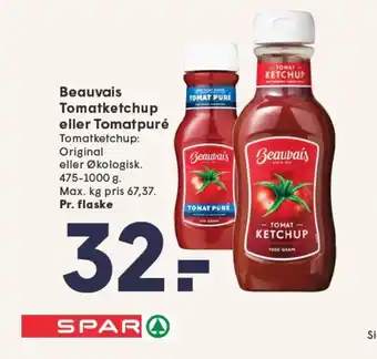 SPAR BEAUVAIS Tomatketchup eller Tomatpuré tilbud