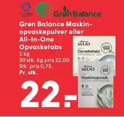 SPAR Grøn Balance Maskin-opvaskepulver eller All-In-One Opvasketabs tilbud