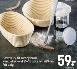 REMA 1000 Hævekurv til surdejsbrød Rund eller oval 25x15 cm eller Ø23 cm Frit valg tilbud