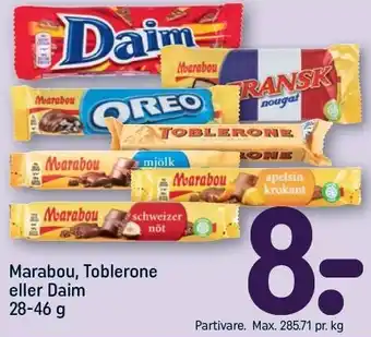 REMA 1000 Marabou, Toblerone eller Daim tilbud