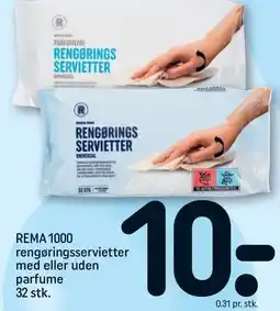 REMA 1000 REMA 1000 rengøringsservietter med eller uden parfume 32 stk tilbud