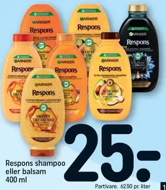 REMA 1000 Respons shampoo eller balsam 400 ml tilbud