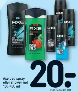 REMA 1000 Axe deo spray eller shower gel 150-400 ml tilbud