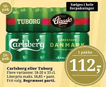 Dagli'Brugsen Carlsberg eller Tuborg tilbud