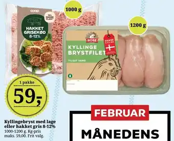 Dagli'Brugsen Kyllingebryst med lage eller hakket gris 8-12% tilbud