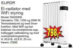 Harald Nyborg El-radiator med WiFi styring tilbud