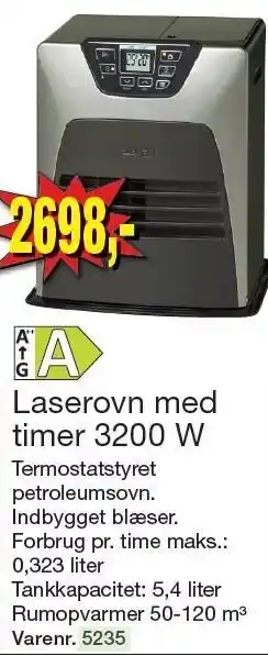 Harald Nyborg Laserovn med timer 3200 W tilbud