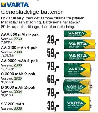 Harald Nyborg Genopladelige batterier tilbud