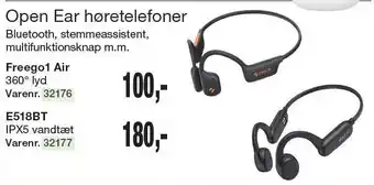 Harald Nyborg Open Ear høretelefoner Freego1 Air eller E518BT tilbud