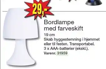 Harald Nyborg Bordlampe med farveskift tilbud