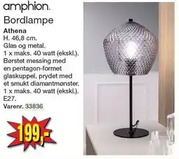 Harald Nyborg Bordlampe Athena tilbud