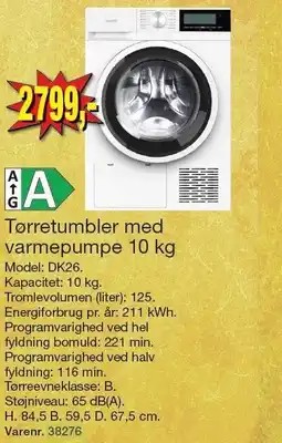 Harald Nyborg Tørretumbler med varmepumpe 10 kg tilbud