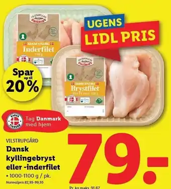 Lidl Dansk kyllingebryst eller -inderfilet tilbud