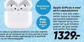 Bilka Apple AirPods 4 med aktiv støjreduktion tilbud