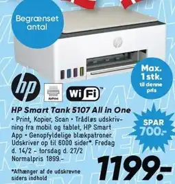 Bilka HP Smart Tank 5107 All in One tilbud