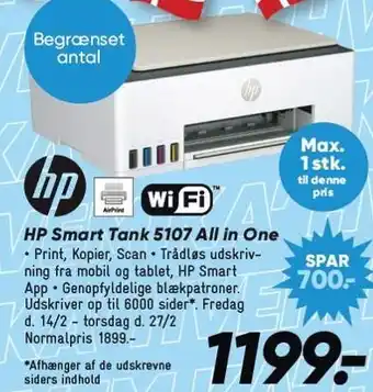 Bilka HP Smart Tank 5107 All in One tilbud