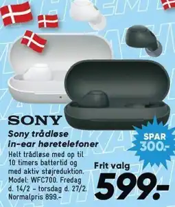 Bilka Sony trådløse in-ear høretelefoner tilbud