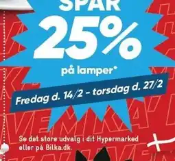 Bilka SPAR 25% på lamper tilbud