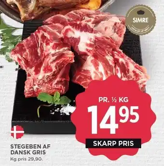 MENY STEGEBEN AF DANSK GRIS tilbud