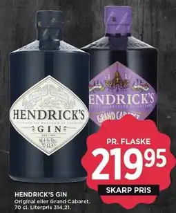 MENY HENDRICK'S GIN tilbud