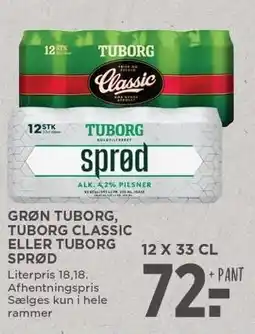 MENY GRØN TUBORG, TUBORG CLASSIC ELLER TUBORG SPRØD tilbud