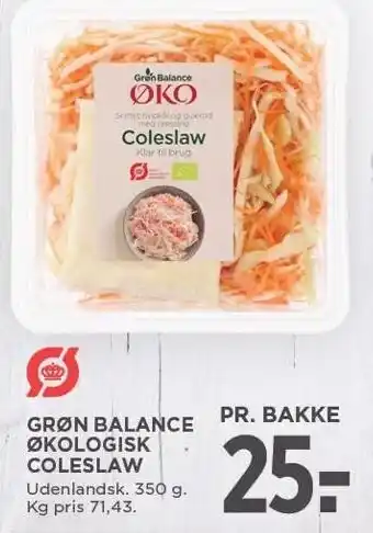 MENY GRØN BALANCE ØKOLOGISKE COLESLAW tilbud