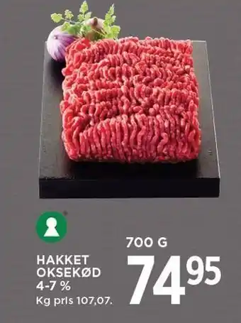 MENY HAKKET OKSEKØD 4-7% tilbud