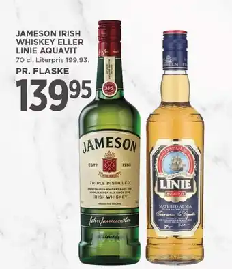 MENY JAMESON IRISH WHISKEY ELLER LINIE AQUAVIT tilbud