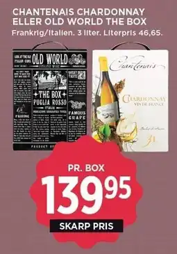 MENY CHANTENAIS CHARDONNAY ELLER OLD WORLD THE BOX tilbud