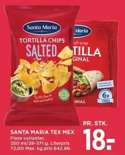 MENY SANTA MARIA TEX MEX tilbud