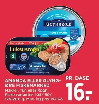 MENY AMANDA ELLER GLYNGØRE FISKEMARKED tilbud