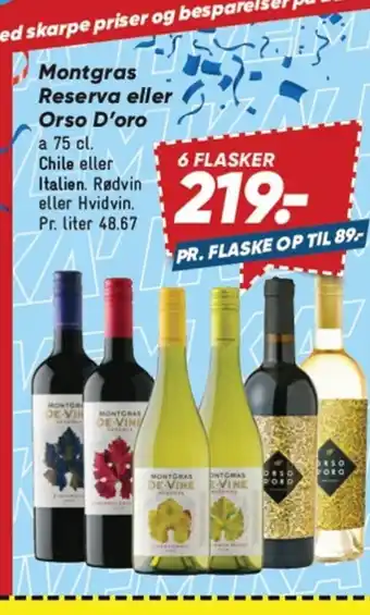 Bilka Montgras Reserva eller Orso D'oro tilbud