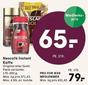 SPAR Nescafé Instant Kaffe 175-300 g tilbud