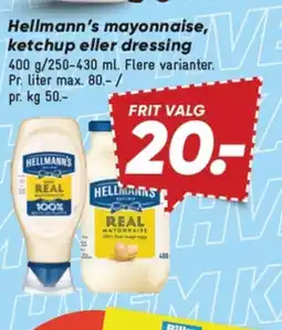 Bilka HELLMANN'S mayonnaise, ketchup eller dressing tilbud