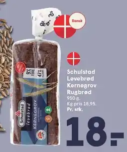 SPAR Schulstad Levebrød Kernegrov Rugbrød 950 g tilbud