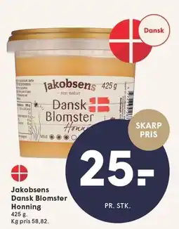 SPAR Jakobsens Dansk Blomster Honning 425 g tilbud