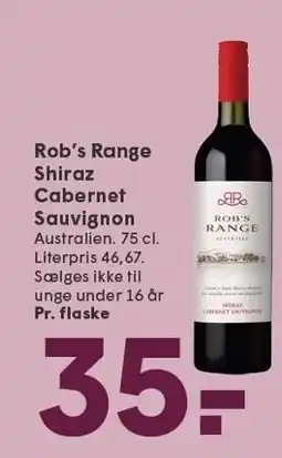 SPAR Rob's range Shiraz Carbernet Sauvignon 75 cl tilbud