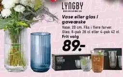 Bilka Lyngby Vase eller glas i gaveæske tilbud