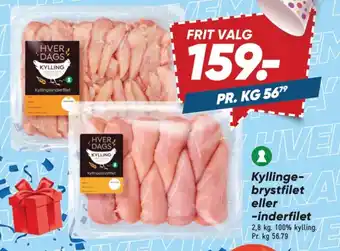 Bilka Kyllinge- brystfilet eller -inderfilet tilbud