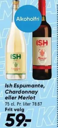 Bilka Ish Espumante, Chardonnay eller Merlot 75 cl tilbud