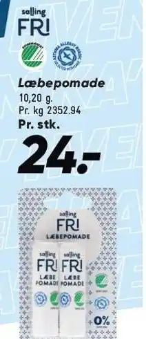 Bilka salling FRI Læbepomade 10,20 g tilbud