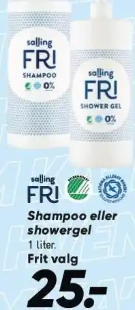 Bilka salling FRI Shampoo eller showergel 1 liter tilbud