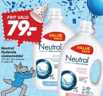 Bilka Neutral flydende vaskemiddel 1,75 liter tilbud