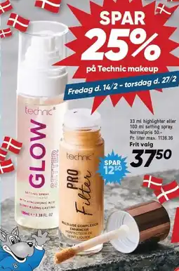 Bilka SPAR 25% på Technic makeup tilbud