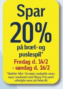 Føtex Spar 20% på bræt- og puslespil tilbud