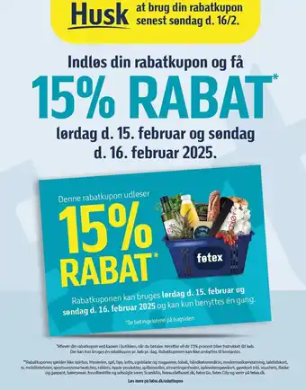 Føtex Indløs din rabatkupon og få 15% rabat tilbud